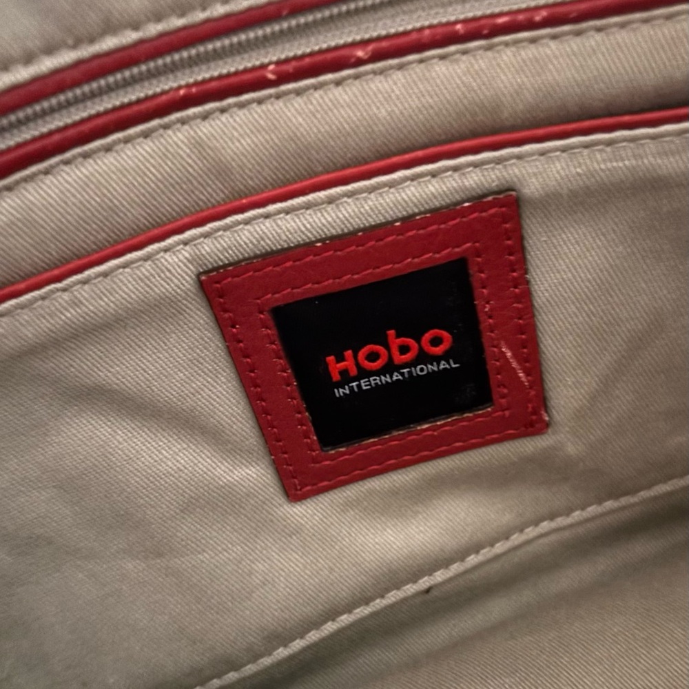 HOBO Red leather Shoulder Bag purse - Picture 5 of 9